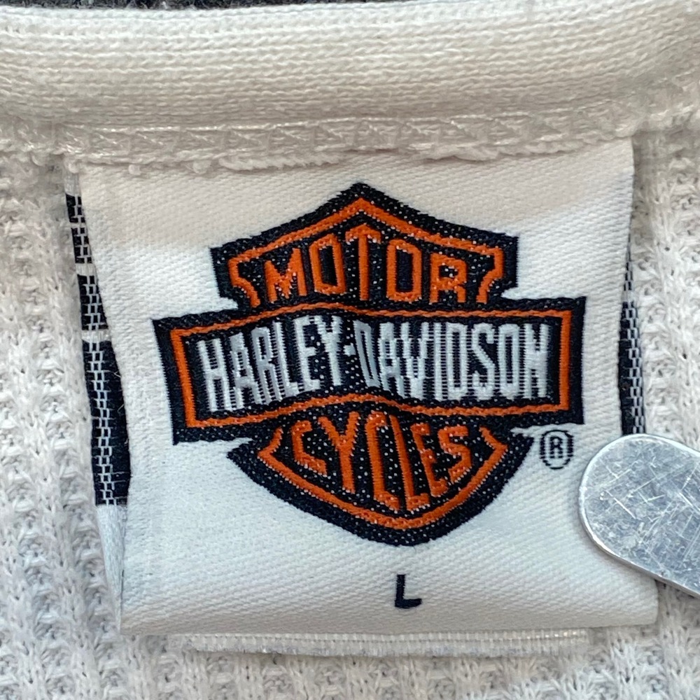 Harley Davidson Hook Eye Thermal Sz L Womens White Biker Grunge Ft Lauderdale FL - Picture 5 of 9